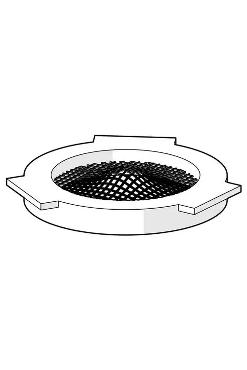 Schmutzfilter von HANSA mit runder Konstruktion und einem geschlossenen, rautenförmigen Netz als Innenfilter zur Verunreinigungssicherung.